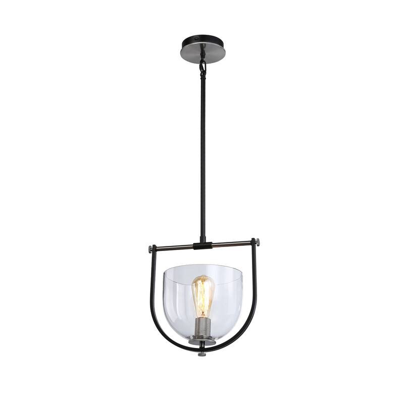 Cheshire Collection 1-Light Pendant, Black & Nickel - Black & Nickel