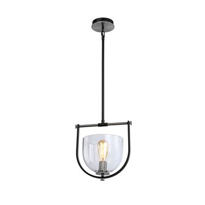 Cheshire Collection 1-Light Pendant, Black & Nickel - Black & Nickel