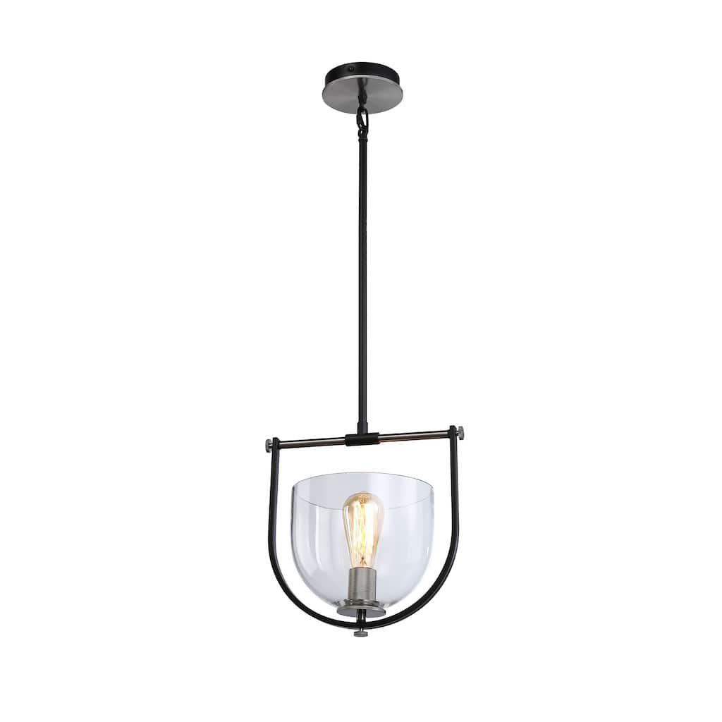 Cheshire Collection 1-Light Pendant, Black & Nickel - Black & Nickel