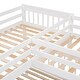 preview thumbnail 18 of 16, Twin-Twin over Full L-Shaped Bunk Bed with 3 Drawers, Portable Desk, Wardrobe, Guardrails & Solid Pine Frame, White