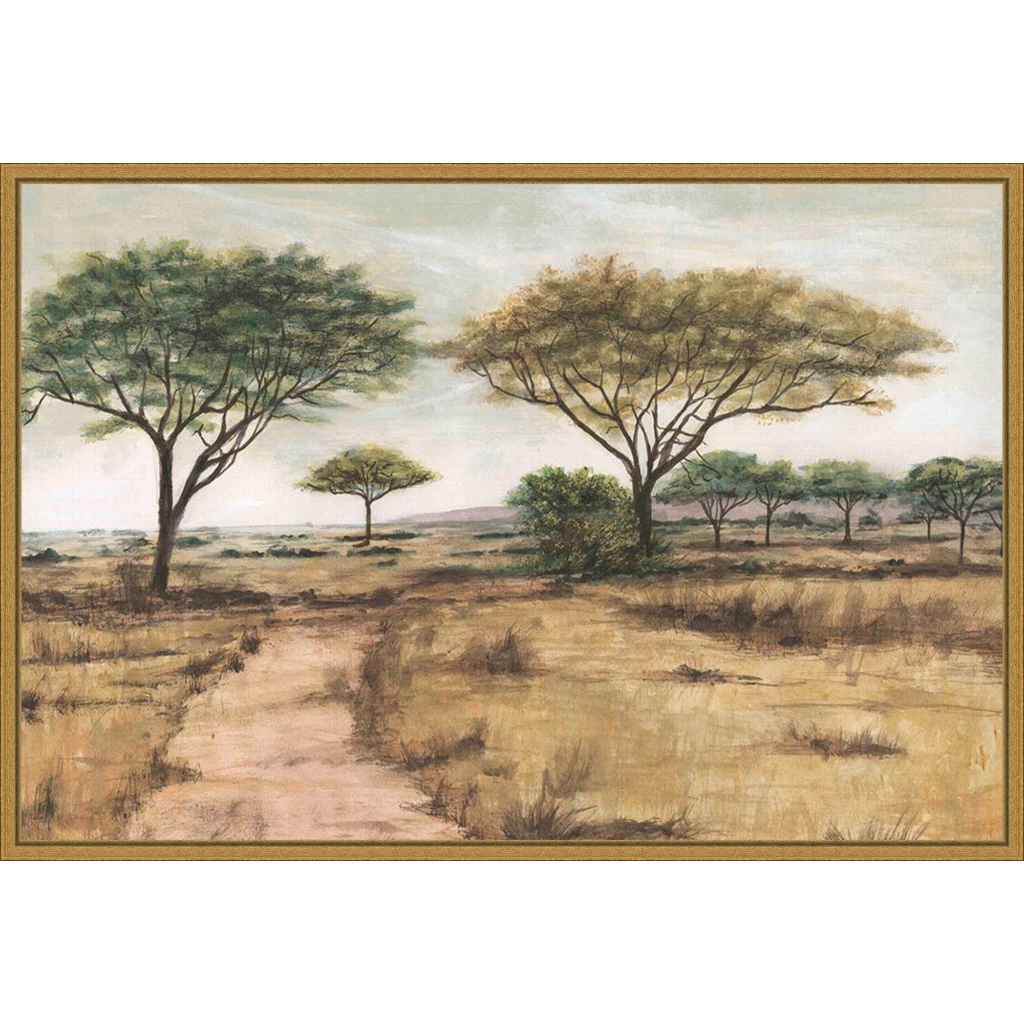 Amanti Art Savanna Plain I by Michael Willett Framed Canvas Wall Art Print - Sylvie Gold