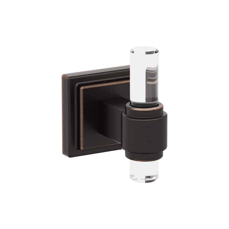Amerock Glacio Single Robe Hook - Clear/Oil Rubbed Bronze