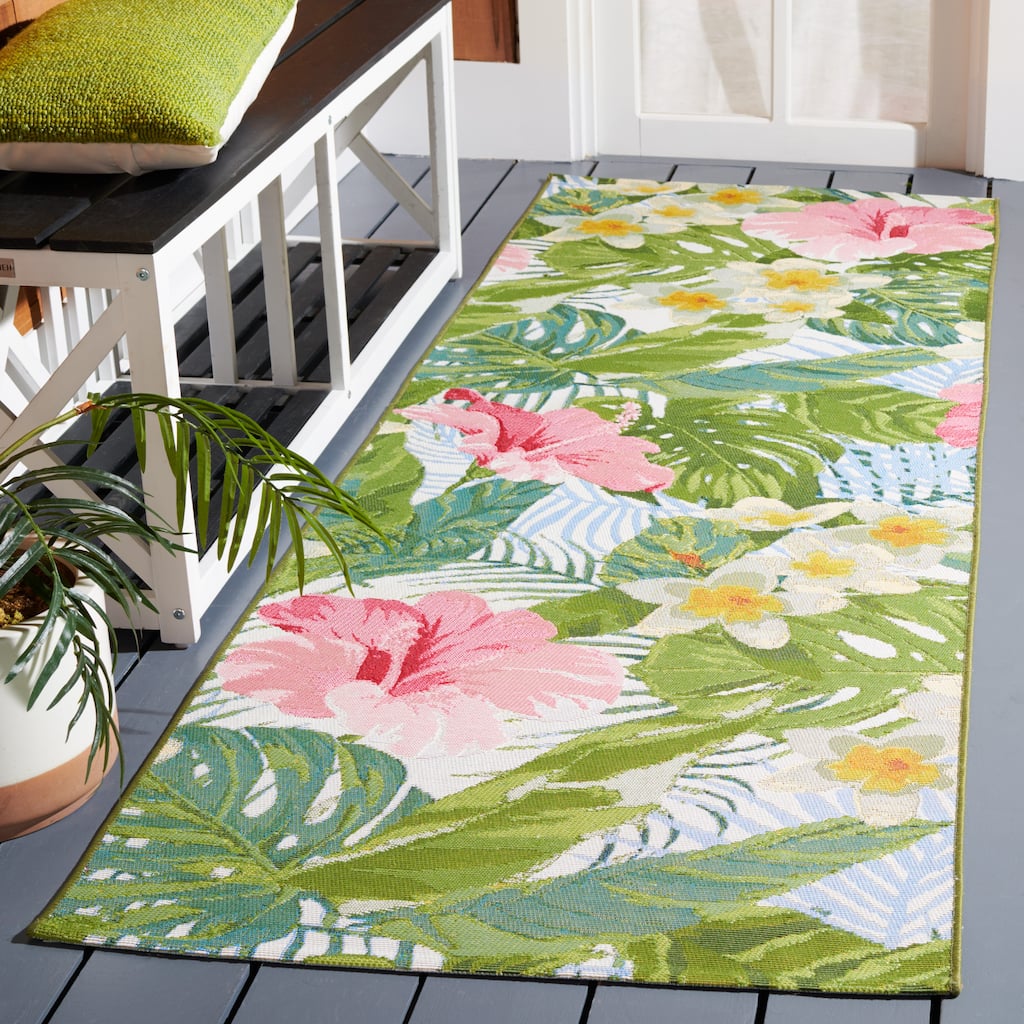SAFAVIEH Barbados Agustina Tropical Indoor/ Outdoor Waterproof Patio Backyard Rug