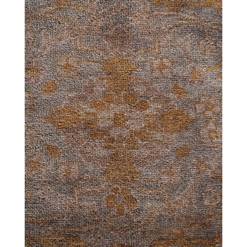 Overton Hand Knotted Wool Vintage Inspired Modern Contemporary Overdyed Gray Runner Rug - 2' 8" x 12' 8"