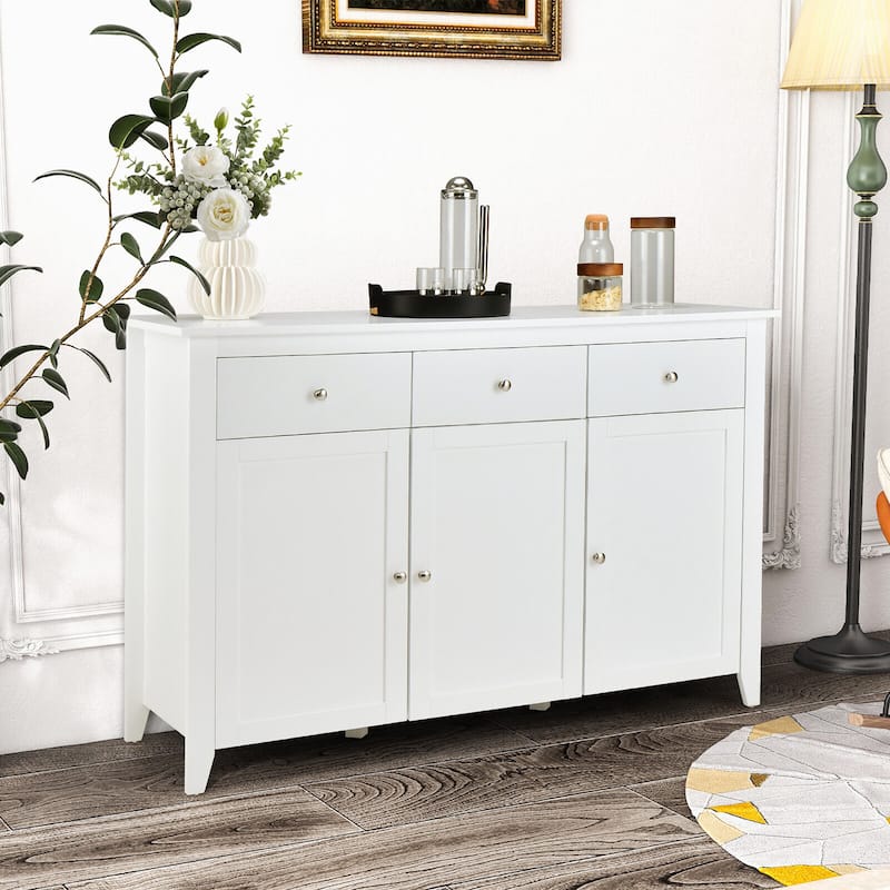 Gymax Buffet Sideboard Kitchen Storage Cupboard Wooden Bar Cabinet w/