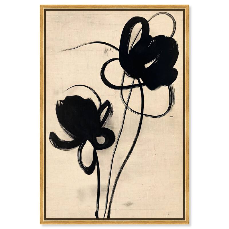 Florals in the Minimal I Canvas by Art Remedy - Gold - 24" x 36"