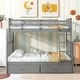 preview thumbnail 6 of 56, Twin Over Full Wood Bunk Bed with Storage Drawers and Ladder Grey