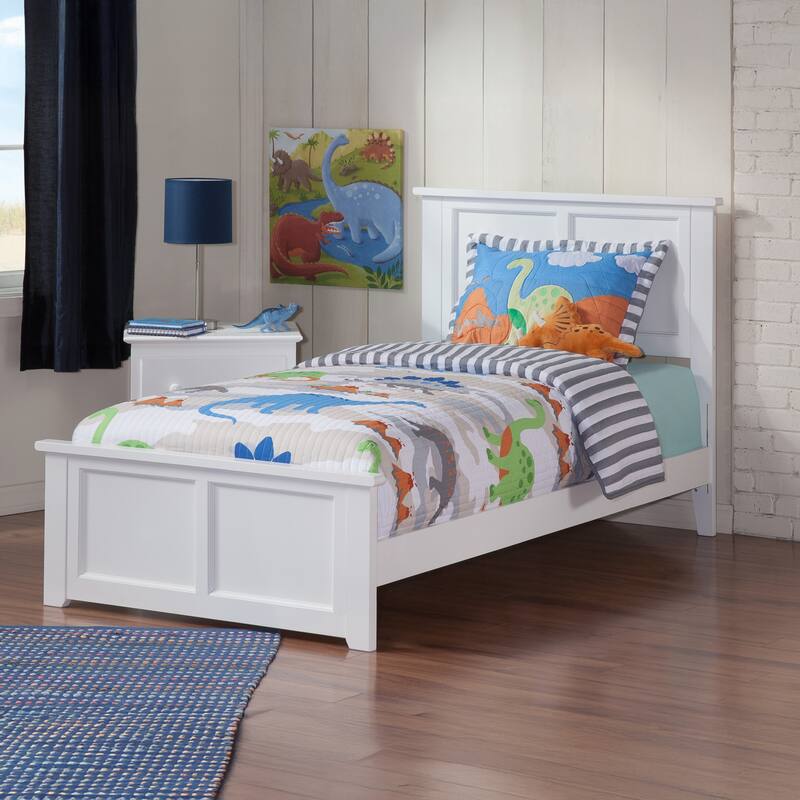 Madison Twin Foundation Bed with Matching Footboard in White