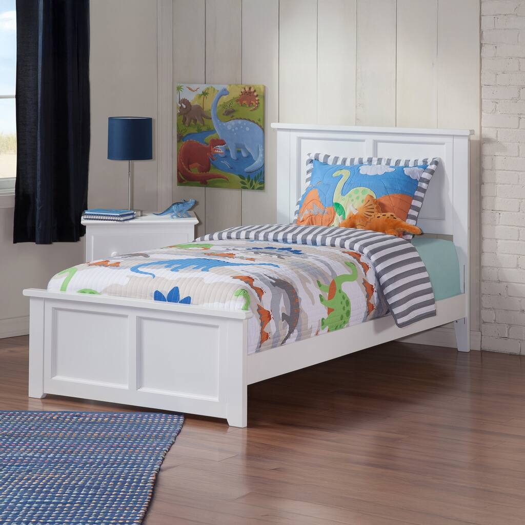 Madison Twin Foundation Bed with Matching Footboard in White