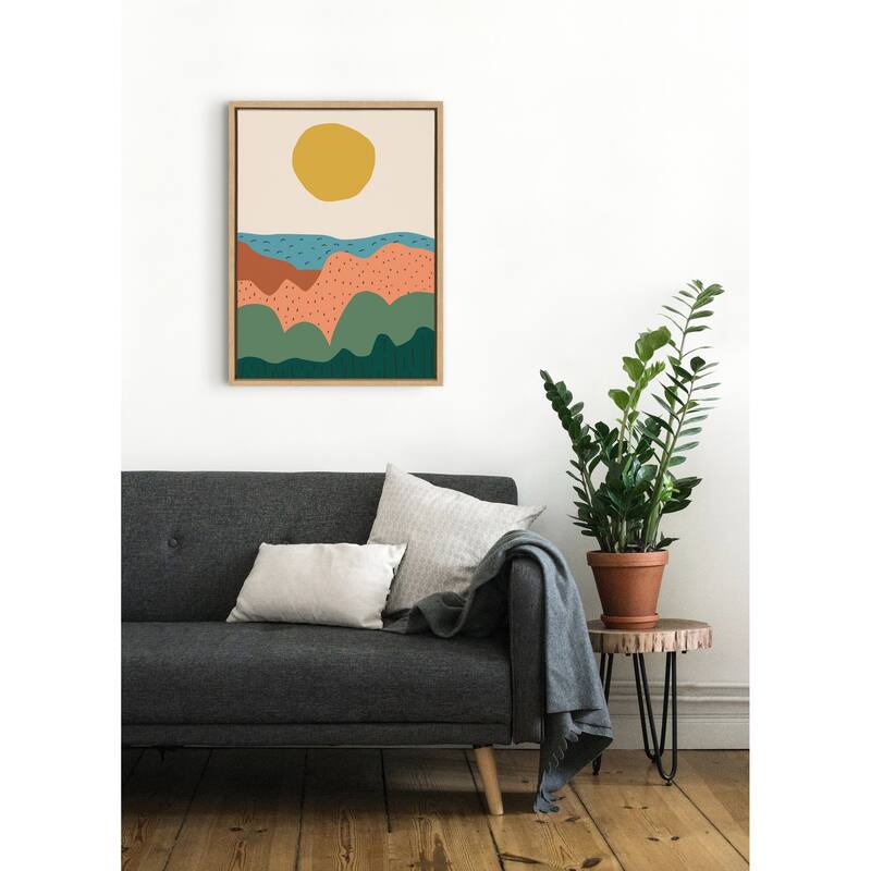 Kate and Laurel Sylvie Dancing Hills Framed Canvas by Kelly Knaga