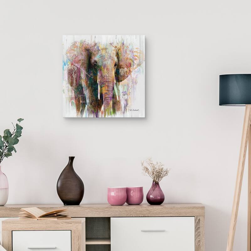 Elephant Portrait by Pat Cockrell Canvas Art Print