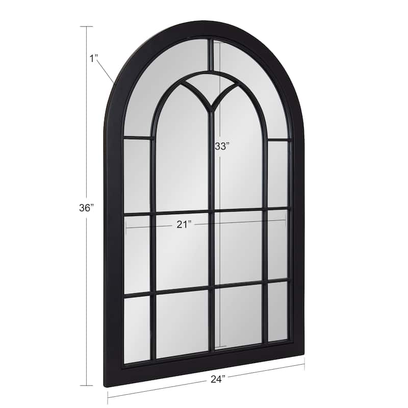 Kate and Laurel Joffrey Arch Windowpane Framed Wall Mirror