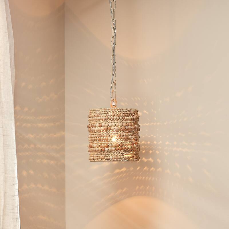 Jamie Young Strand 1-Light Wood Beaded Pendant