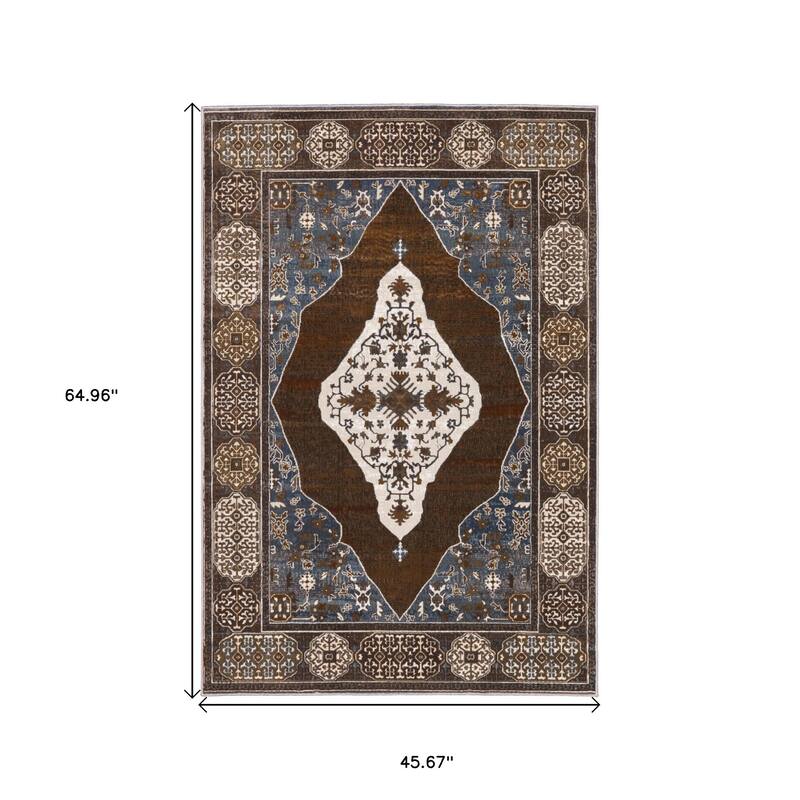 HomeRootsMedallion Traditional Rectangle Area Rug