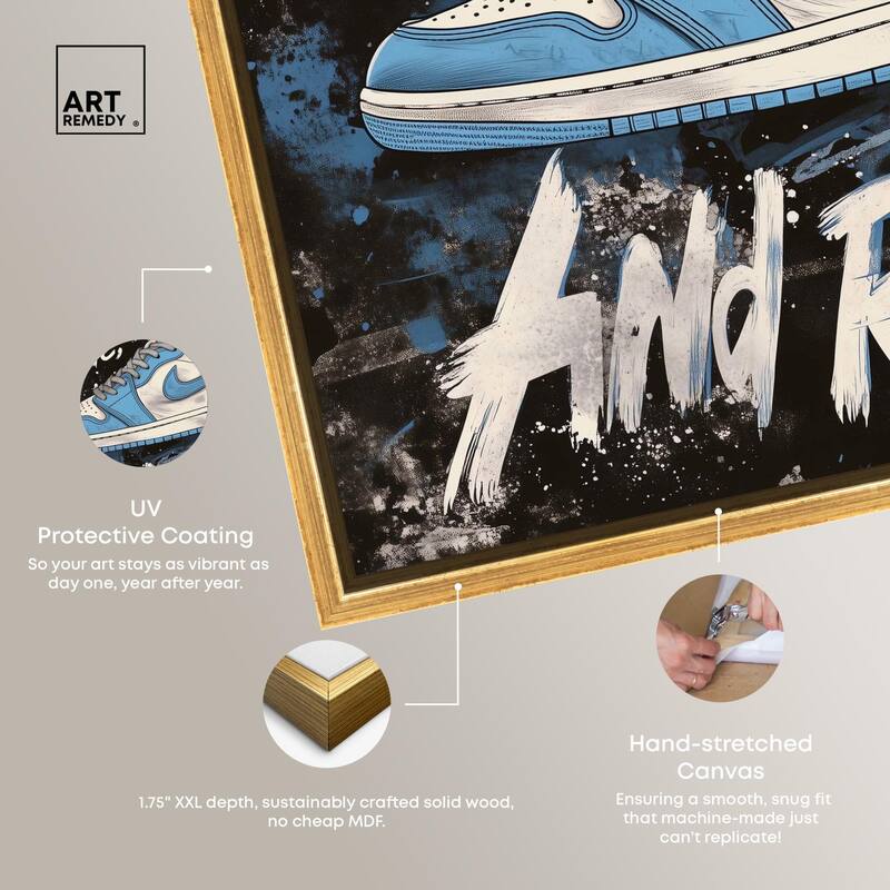Hustle and Rise Sneaker Canvas by Art Remedy
