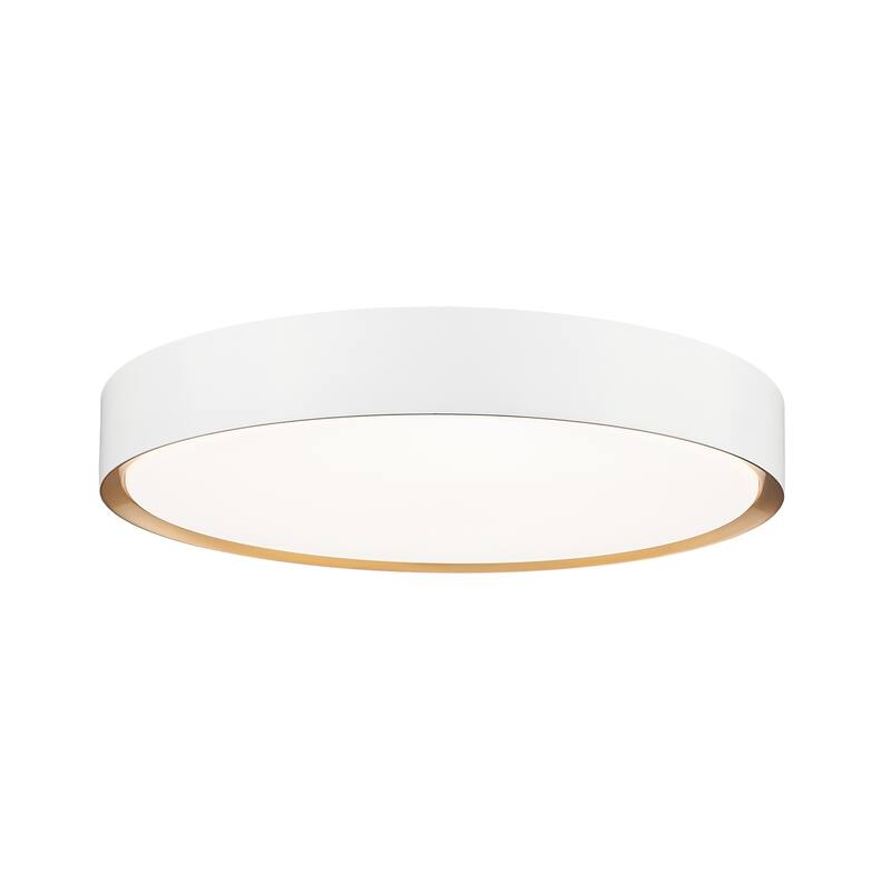 Kawan 1 Light Flush Mount in Matte White and Modern Gold.