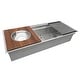 preview thumbnail 10 of 10, Ruvati Wood Platform with Mixing Bowl and Colander (complete set) for Workstation Sinks - - Silver
