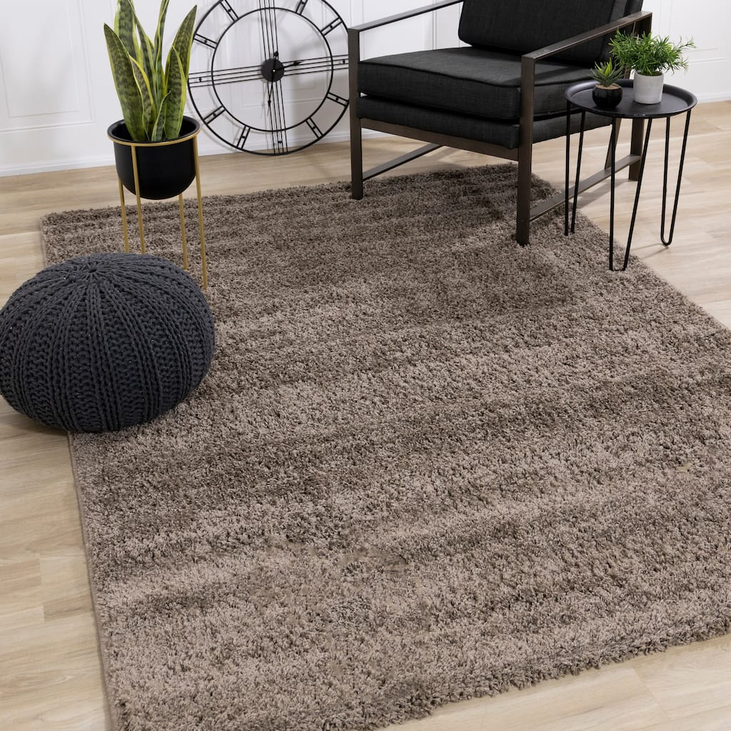Brooklyn Collection - Taupe Shag Indoor Rug