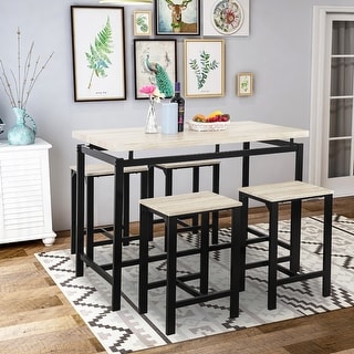 Nestfair 5 Piece Dining Set with Counter and Pub Height - Bed Bath ...