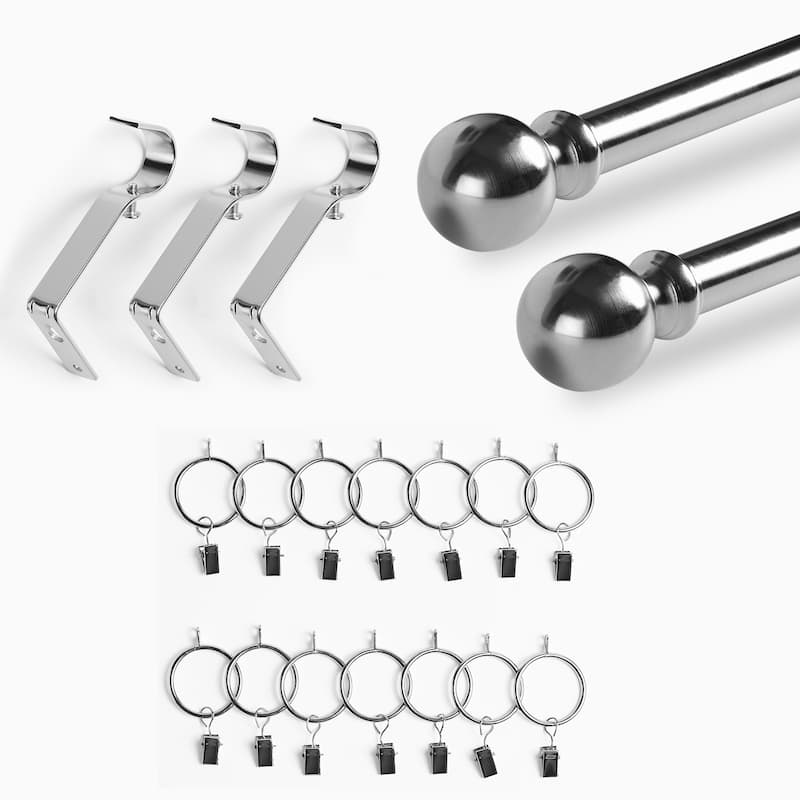 Exclusive Fabrics Classic Sphere Ball Extendable Metal Rod Set, 52 - 144