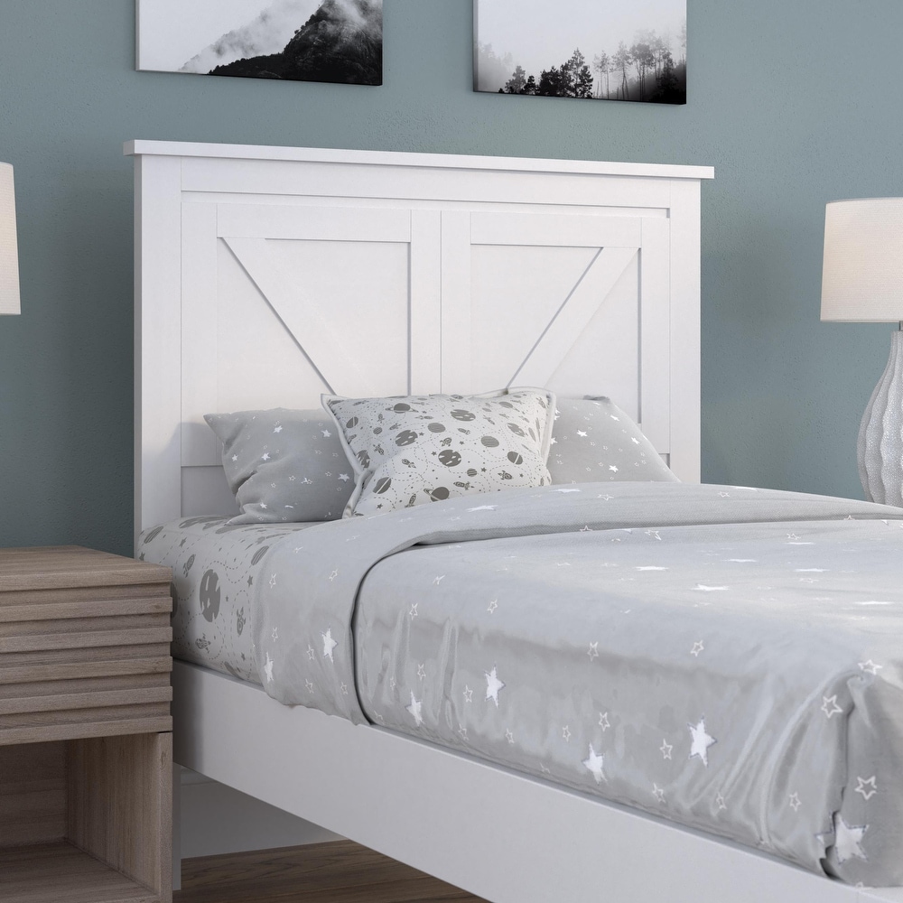 White wood headboard queen sale