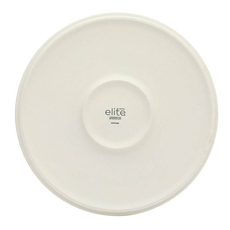Gibson Elite Echo Bay 12 Piece Porcelain Reactive Glaze (Service for 4) Ceramic Plates and Bowls Dinnerware Set