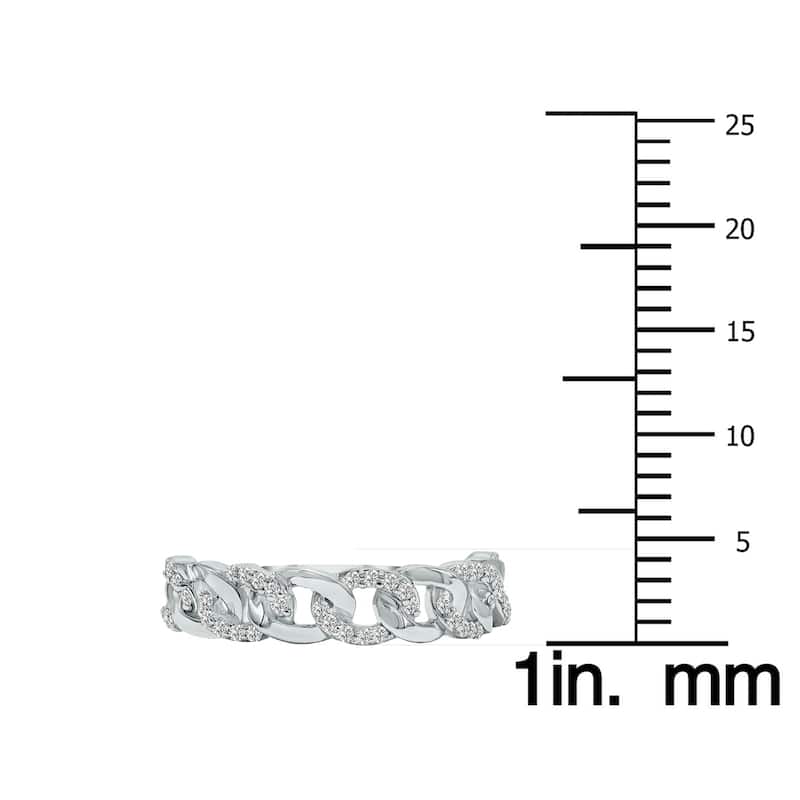 Marquee Jewels 1/3 CTW Chain Style Lab Grown Diamond Band in 10K White Gold (F-G Color, VS1- VS2 Clarity)