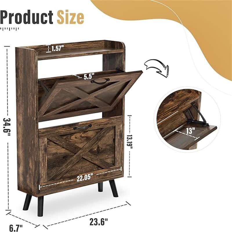 Shoe Rack Organizer - 6.7"D x 23.6"W x 34.6"H
