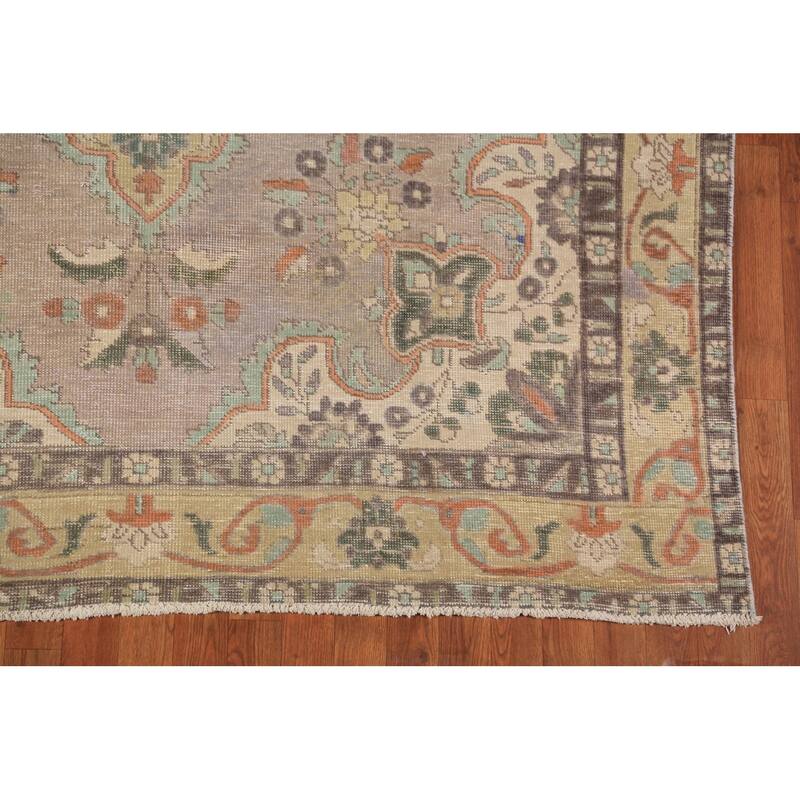 Medallion Tabriz Persian Area Rug Oriental Floral Handmade Wool Carpet - 6'8"x 9'7"