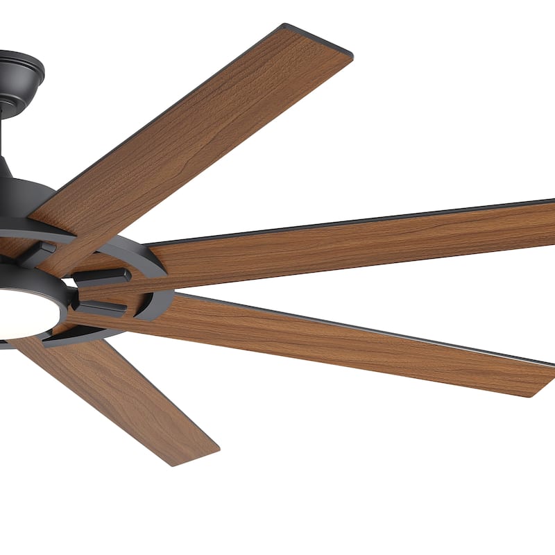72" Large Ceiling Fan with 3CCT Dimmable LED Light and Remote(8 Reversible Blades）