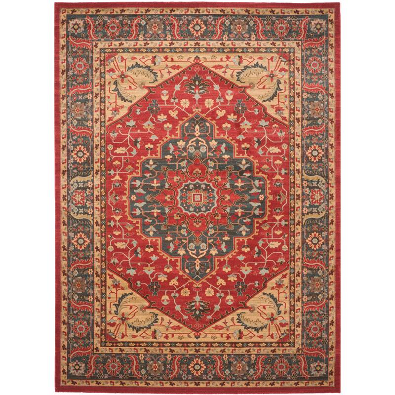 SAFAVIEH Mahal Elois Traditional Oriental Rug - 10' x 14' - Navy/Red