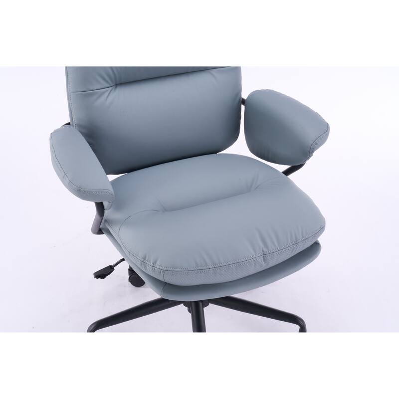 Modern Ergonomic Leather Office Chair with 360° Swivel, Adjustable Height, Reclining Backrest and Breathable Seat
