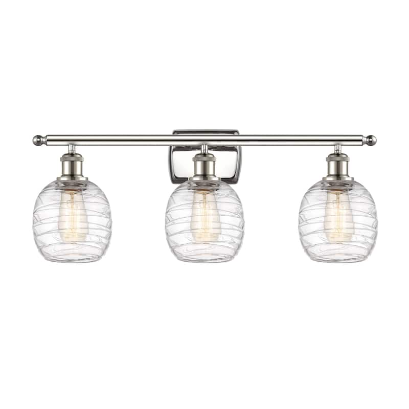Innovations Lighting 516-3W-11-26 Belfast Vanity Belfast 3 Light 26" - Polished Nickel / Deco Swirl