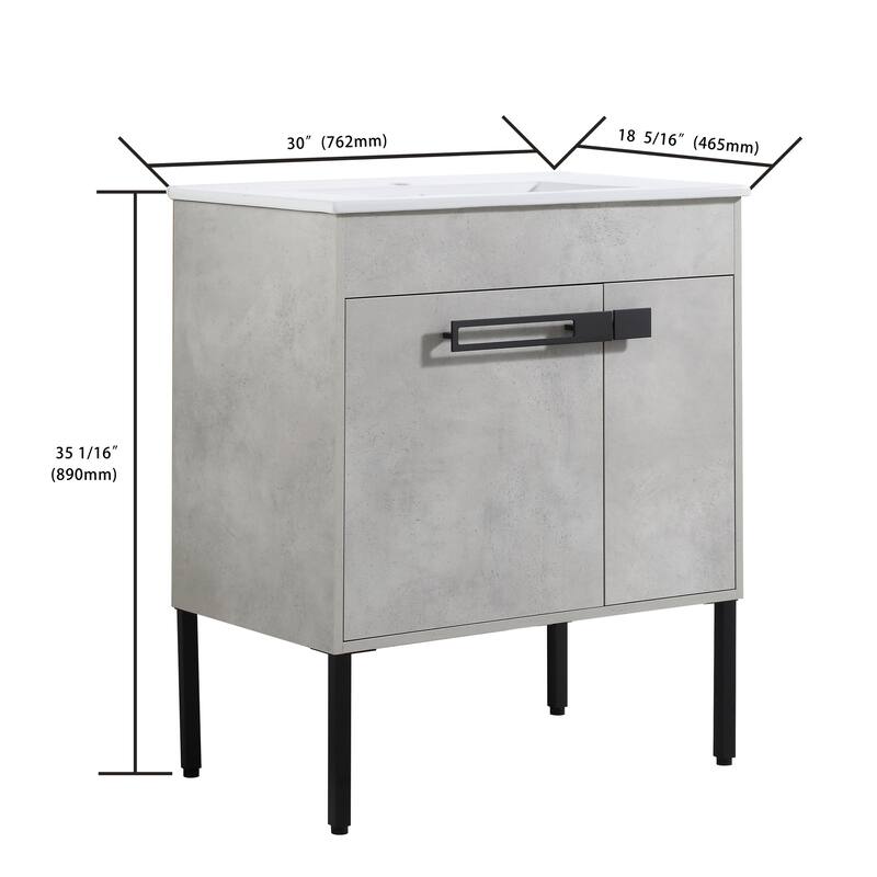 Beingnext 24"/30"/36" Bathroom Vanity with Sink, Freestanding/Floating Bathroom Vanity with Soft Close Door and Adjustable Shelf