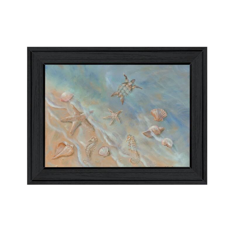 TrendyDecor4U Contemporary "Seashore Star II" Framed Print Wall Art - Charcoal