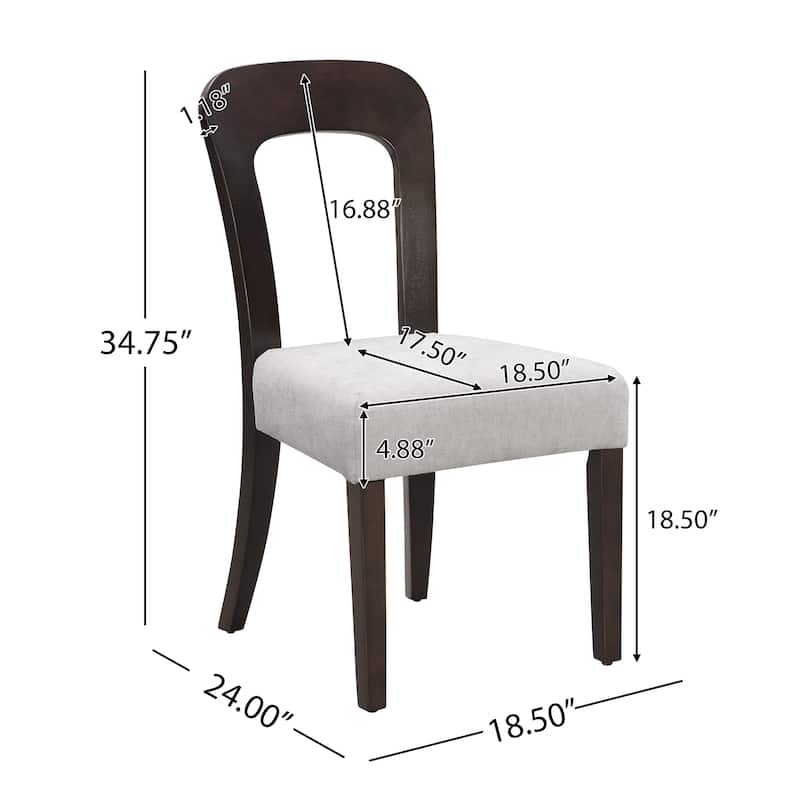 Roomfitters Upholstered Kitchen Side Chair Set of 2, Solid Rubber Wood Legs, Comfortable Beige Seating