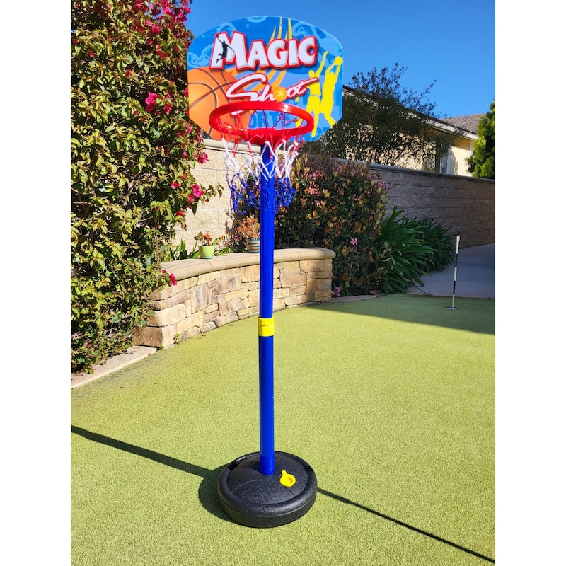 Kids Basketball Hoop Indoor Outdoor Adjustable Height 3.5ft-5.5ft