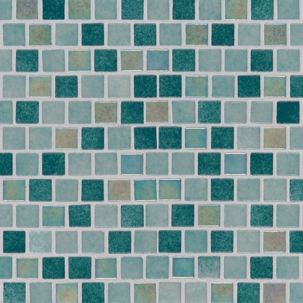 MSI SMOT-GLSB-CAR4MM Caribbean - 1" Square Mosaic Tile - Glossy Glass Visual - Sold by Carton (19.4 SF/Carton)