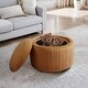 preview thumbnail 5 of 55, 30" W Round Velvet Upholstered Storage Ottoman with Flip Top Tray