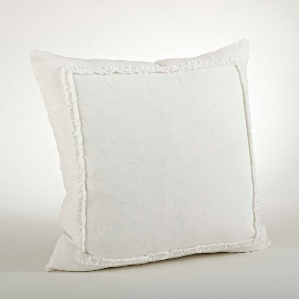 Ruffled Linen Throw Pillow
