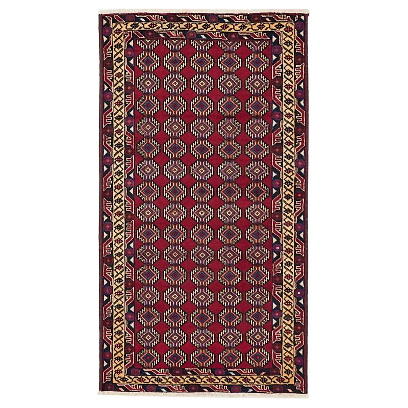 ECARPETGALLERY Hand-knotted Teimani Red Wool Rug - 3'5 x 6'3