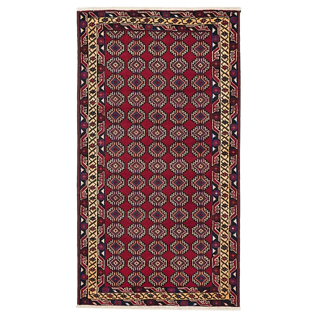 ECARPETGALLERY Hand-knotted Teimani Red Wool Rug - 3'5 x 6'3