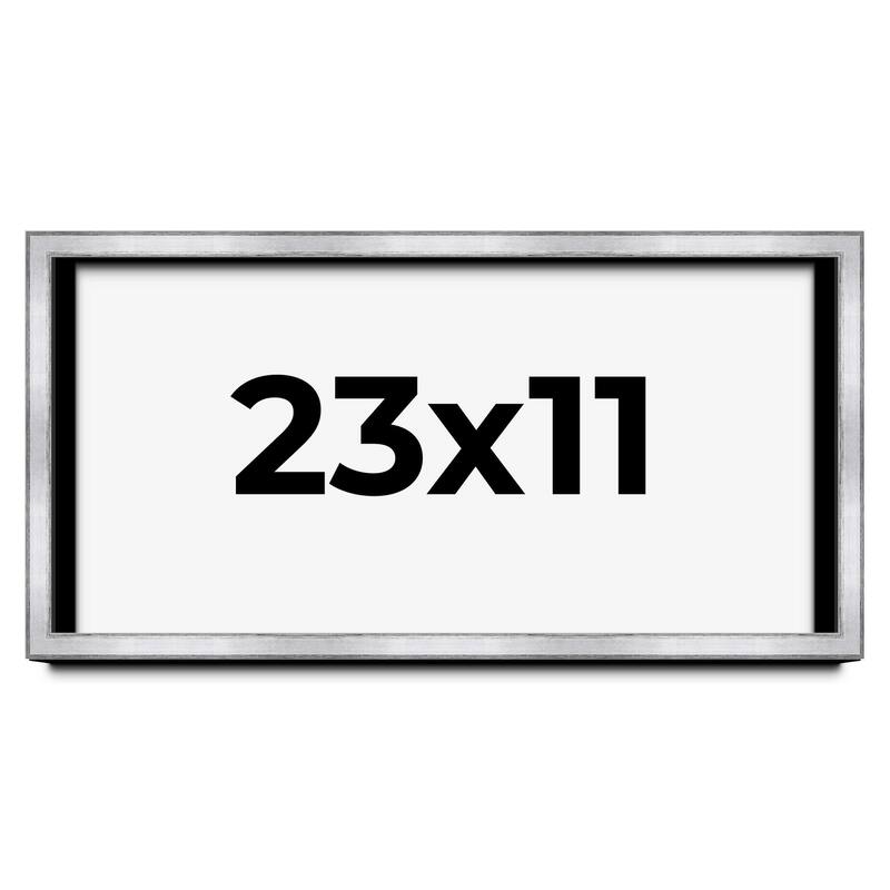 23x11 Shadow Box Frame Silver | 1.375 Inches Deep Real Wood