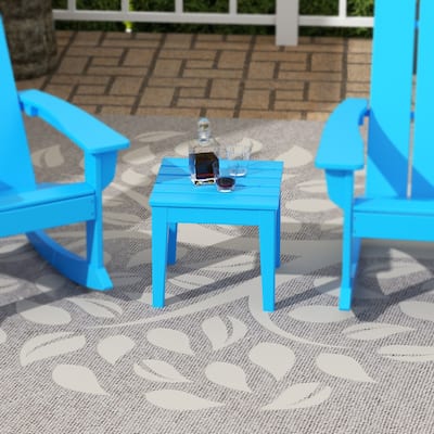 Shoreside HDPE Eco-Friendly All Weather Square Modern 18" Side Table