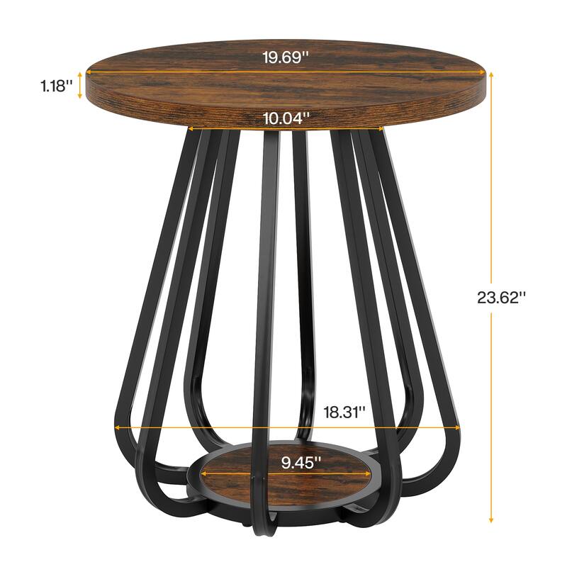 2-Tier Small Round Side Table