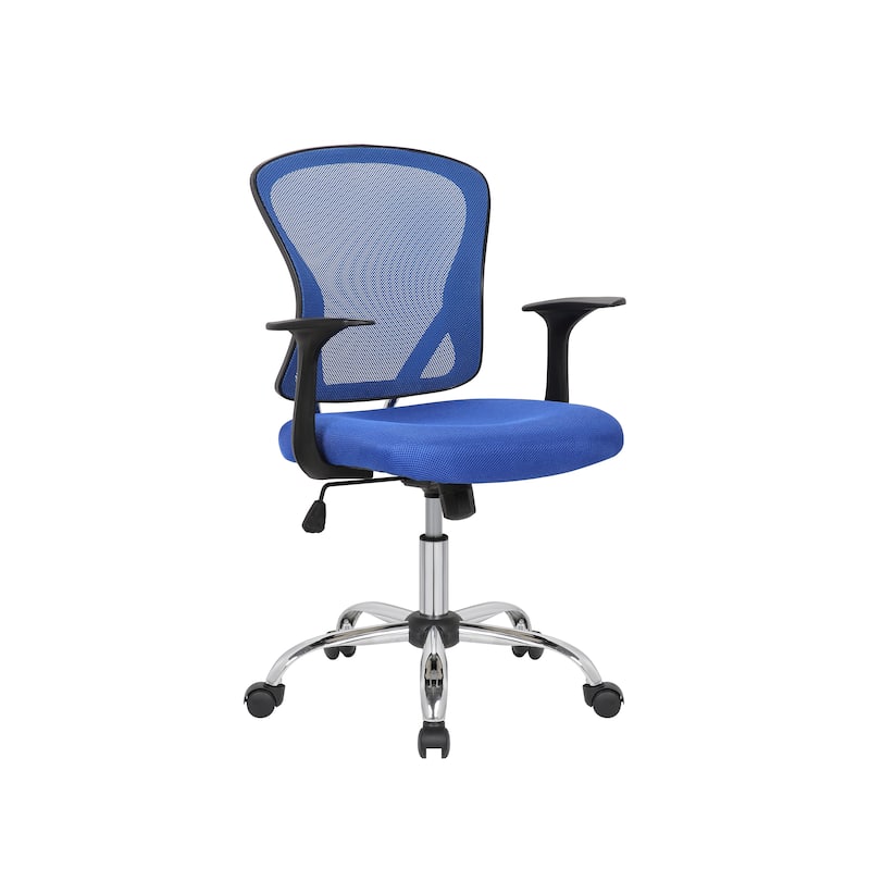 Porthos Home Cyrus Swivel Office Chair, Mesh Back, Adjustable Height - Blue