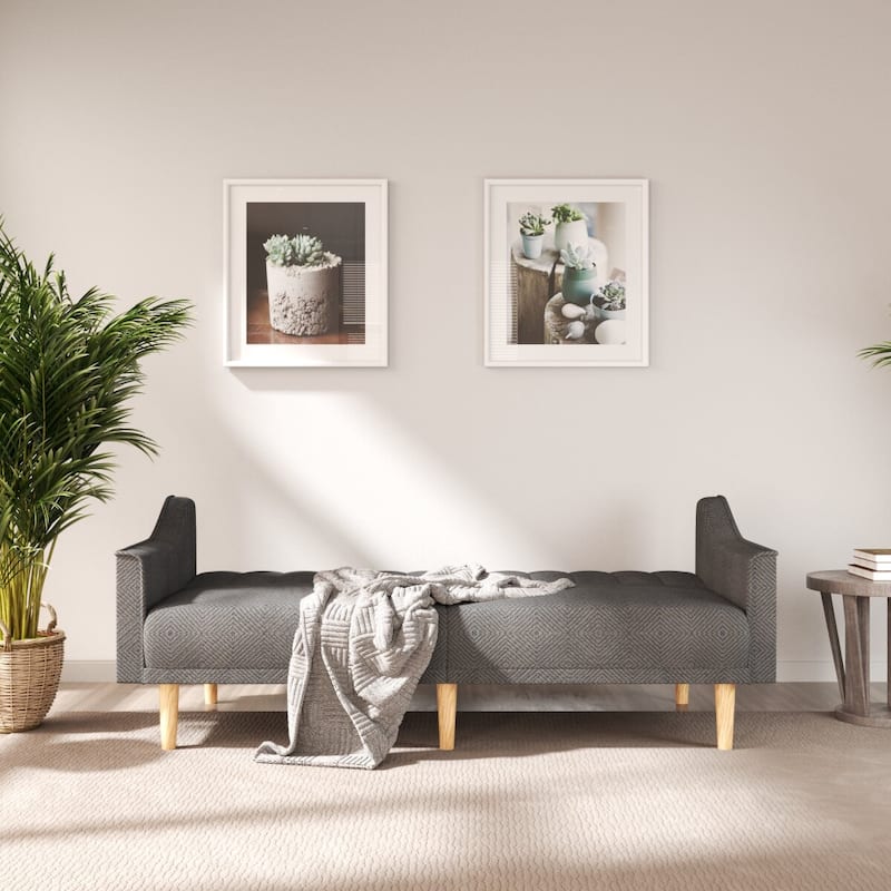 74.02" Modern Velvet Sofa Bed with Adjustable Backrest