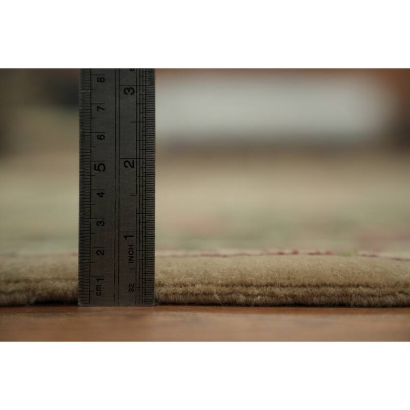 Hand Knotted Oriental Wool & Silk Carpet Traditional Floral Green Aubusson Area Rug - 12' 0'' X 9' 0''