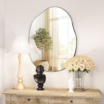 24 x 32 Irregular Wall Mounted Vanity Mirror Home Decorations Black - 24"x32"