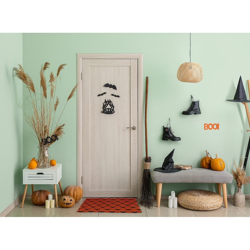Bat Colony Halloween Chenille Rug, 18" x 30"